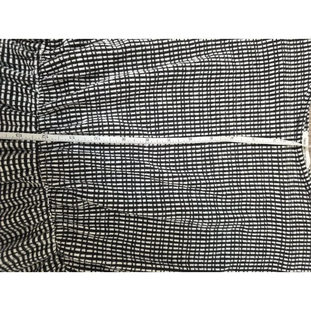 Caution To‎ The Wind Black White Check Belted Short Sleeve Dress Women’s M